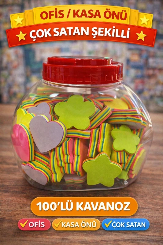 KASA ÖNÜ POSTİTLER / 100LÜ KAVANOZ